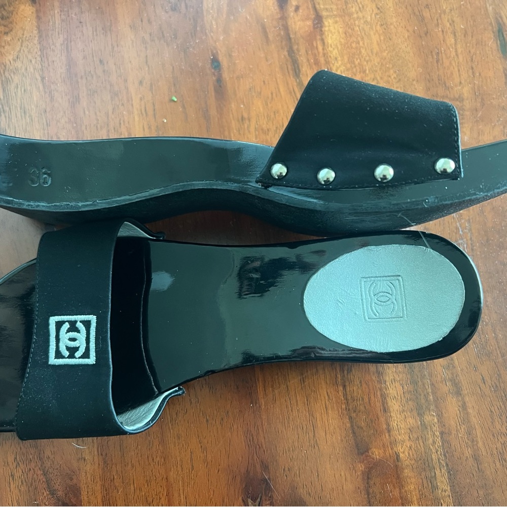 Black CHANEL sandals size 36 - Picture 6 of 9